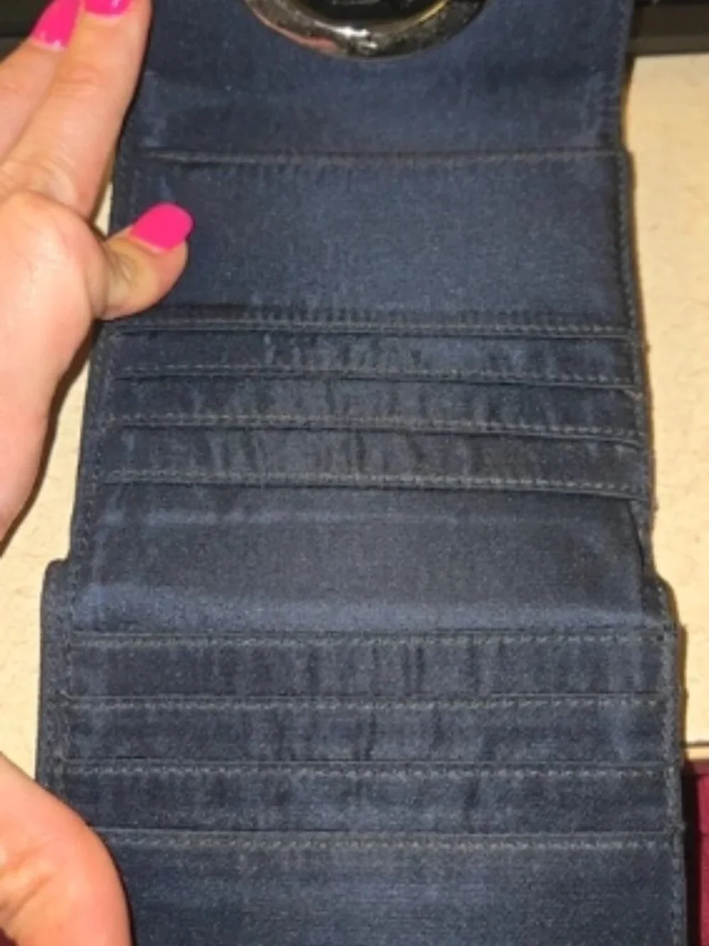 Cute Dior compact wallet Navy blue